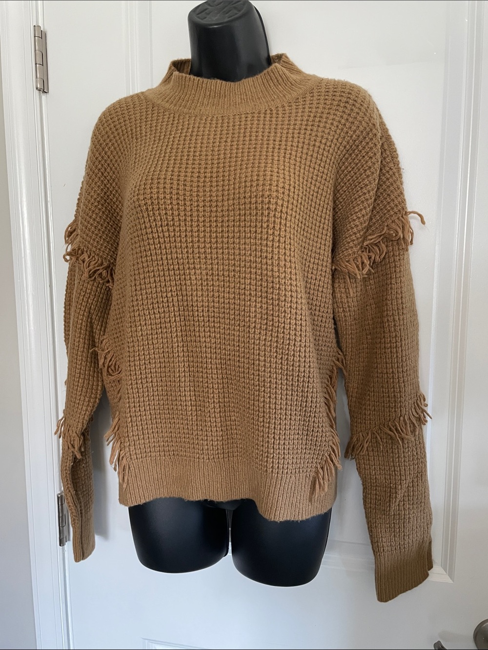 Michael Kors Camel Sweater with Fringe Details